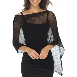 Back From Bali Womens Sheer Poncho Shrug Bolero, Lightweight Summer Shrug Pullover Sweater