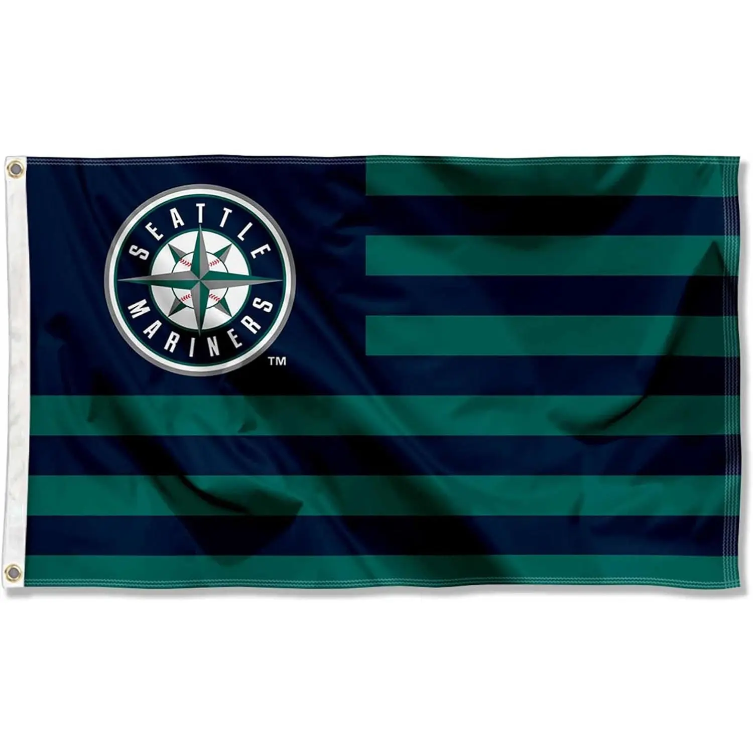 Seattle Baseball Stars-and-Stripes Nation Single 3x5ft (60x90cm) Flag, Sports Collectible Banner for Decoration, American Flag