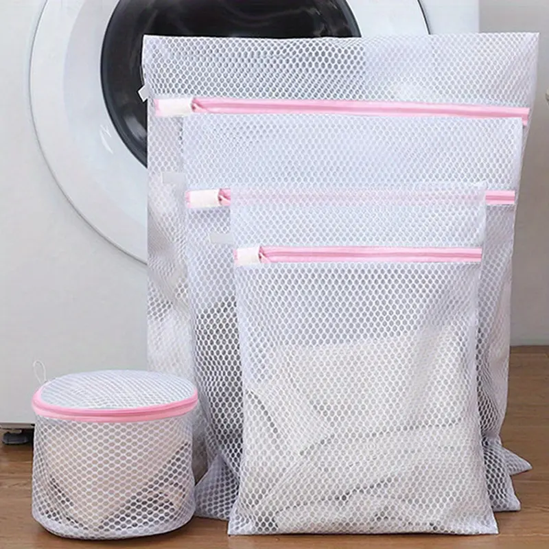 4pcs/set Laundry Mesh Bags with Zippers, Durable Wash Bags for Delicates, Underwear, And Clothes, Suitable for Washing Machines, Laundry Bags