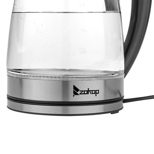 HD-1857-A 110V 1200W 1.8L Electric Glass Kettle US Plug