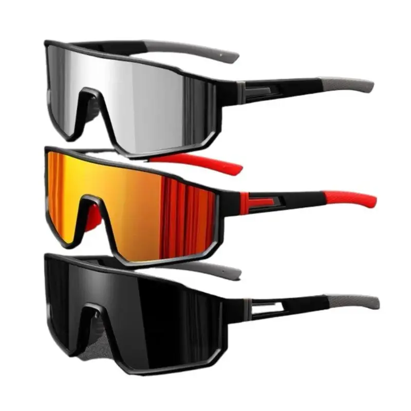 XUH 3-Pack High Quality Unisex Outdoor Sports Frame Eyewear, UV400 Lens Protection, Wraparound Windproof Lightweight Durable Stylish, for Cycling, Men's Sunglasses, Sunglasses for Women