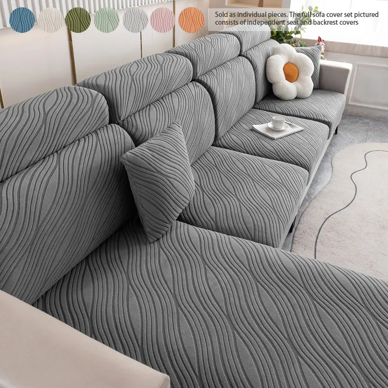 Elastic Sofa Cover Full Package, Anti-Slip Cat Scratch Proof, Color Options, Fits Various Couch Sizes, Essential for Pet Families