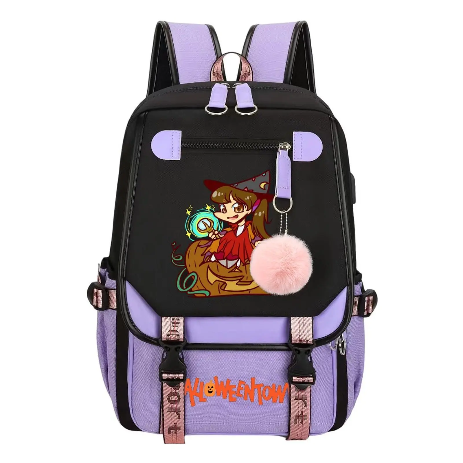 Halloweentown Marnie Chibi Trendy Youth Backpack – Travel & School Bag,Laptop Backpack  Perfect for Commuting, Camping & Daily Use, Durable Large-Capacity Design, Best Gift for Boys & Girls 11.4''*18.1''