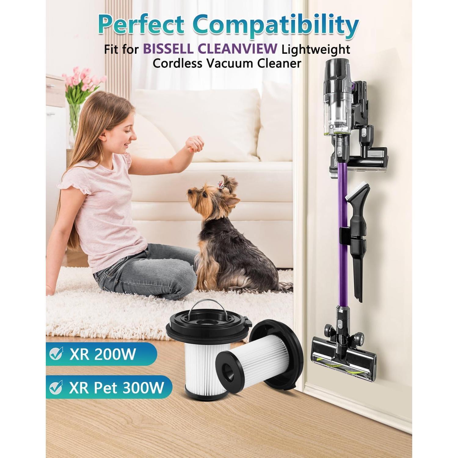 2 PACK Cleanview XR Filter Replacement Compatible with Bissell Cleanview XR 200W/ Cleanview XR Pet 300W/ Powerlifter Turbo Cordless Stick Vacuum Cleaner 3789U, 3789X, 3789, 3797V, 3797W, 3797, 1638010