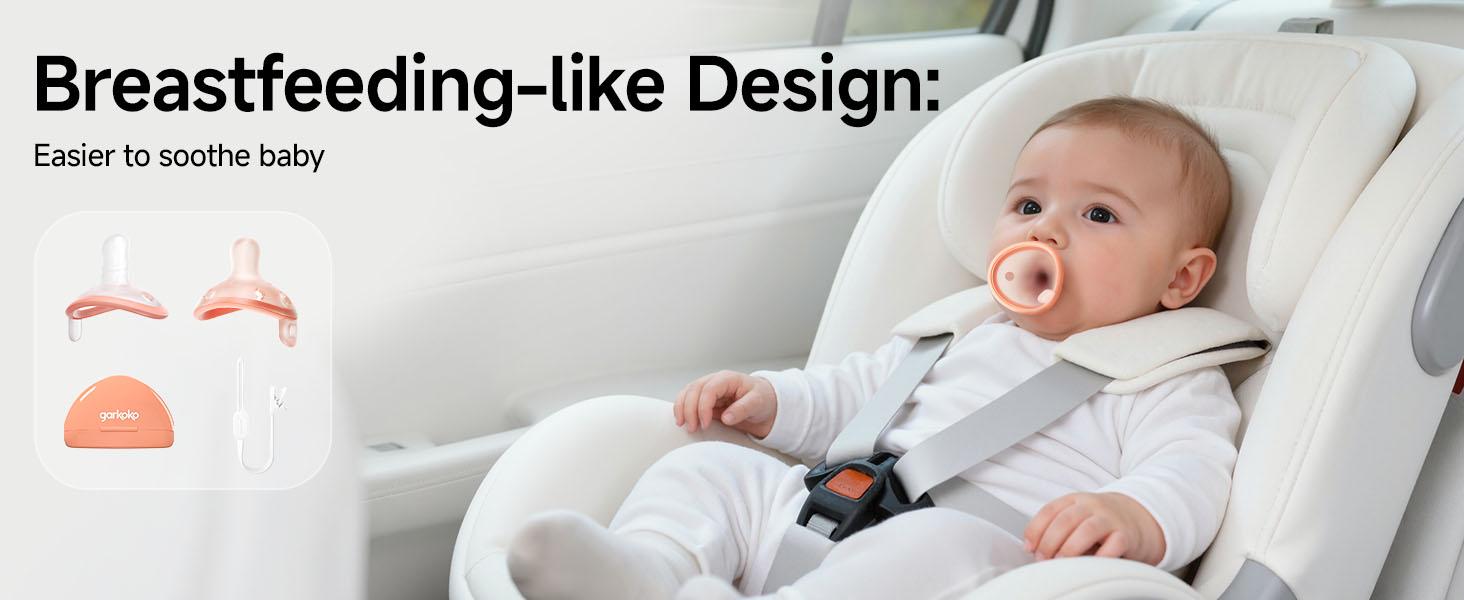 Baby Pacifier Set with Clip, 4-Pack Soothing Infant Pacifiers, Non-Contact Shield, BPA-Free Food-Grade Silicone