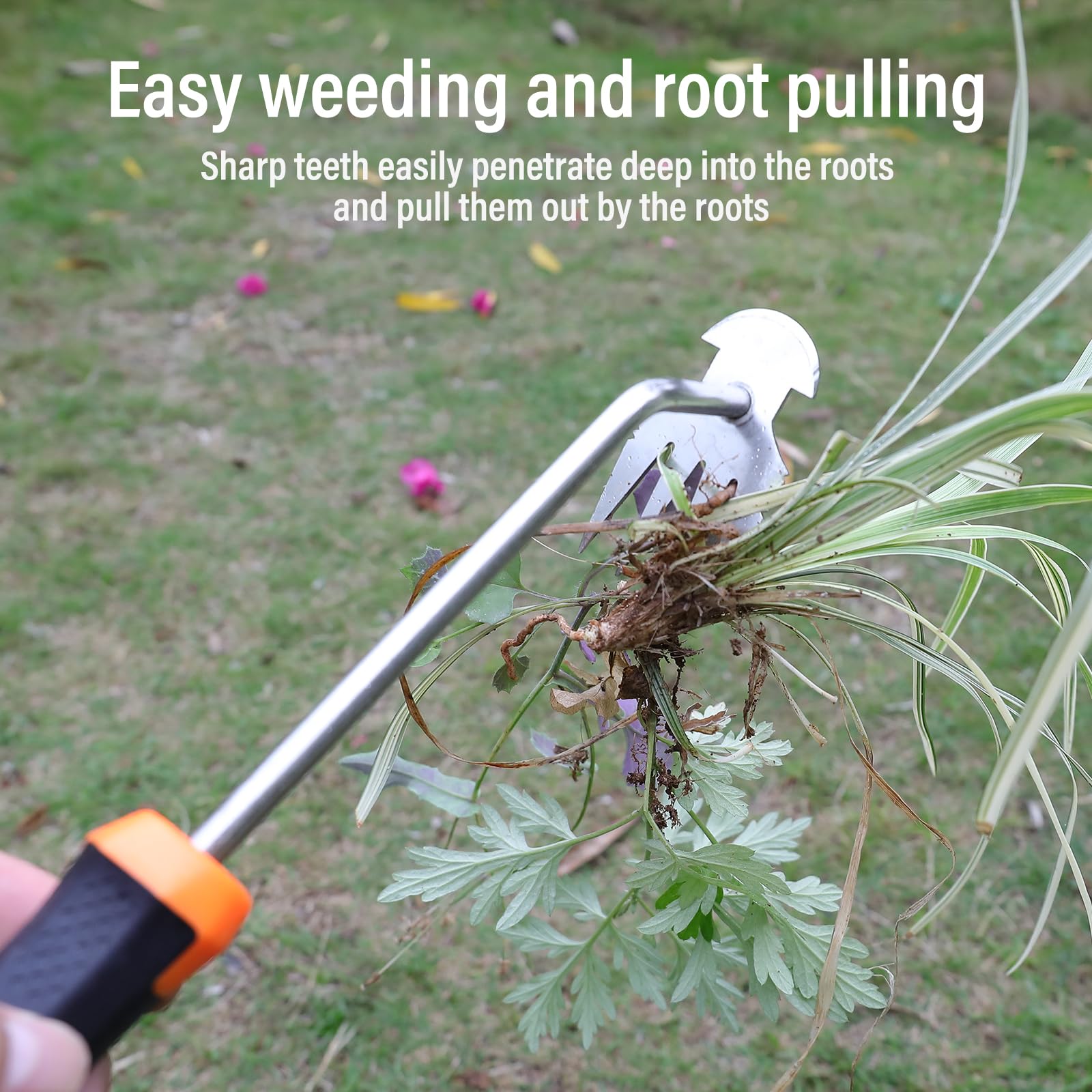 Garden Weeder Tool, Portable Garden Weeder Tool, Manganese Steel Weed Puller Tool, Hand Weeder Puller for Vegetable Gardening Backyard Farm Planting, Handle