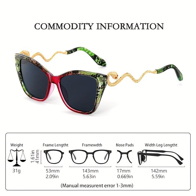 Snake Shaped Temple Fashion Glasses – Unique European & American Style, Fun Street Photography Accessory, Stylish and Bold Design for Fashion Lovers unisex simple high negative