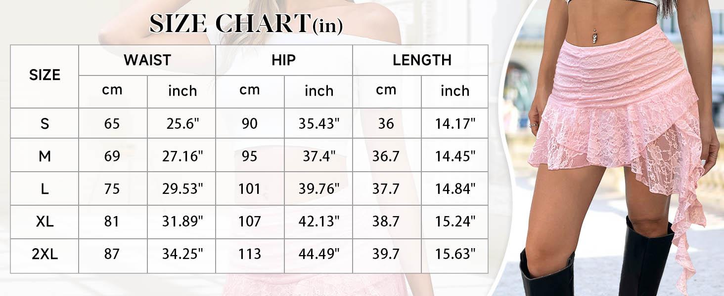 Women Y2K Lace Mini Skirt Low Rise Pleated Ruffle Short Layered Flowy Asymmetrical Fairy Half Slip Soft Breathable Stretchy Comfortable