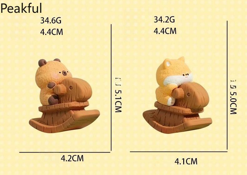 2026 Cute Pets Resin Ornaments – Charming Rocking Horse Figurines, Creative Desktop Decor, Adorable Gift Idea for Pet Lovers, Perfect for Adding Whimsy to Any Room