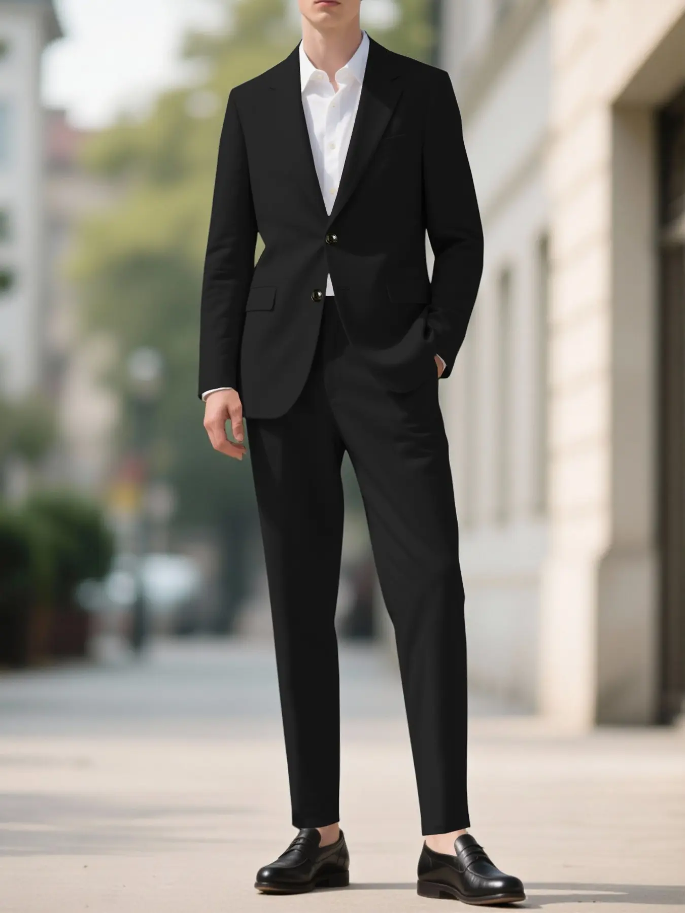 Men's Lightweight Business Set, Spring Fall Two-Piece Suit Jacket Pants, Ideal for Weddings Parties Business Meetings Special Occasions