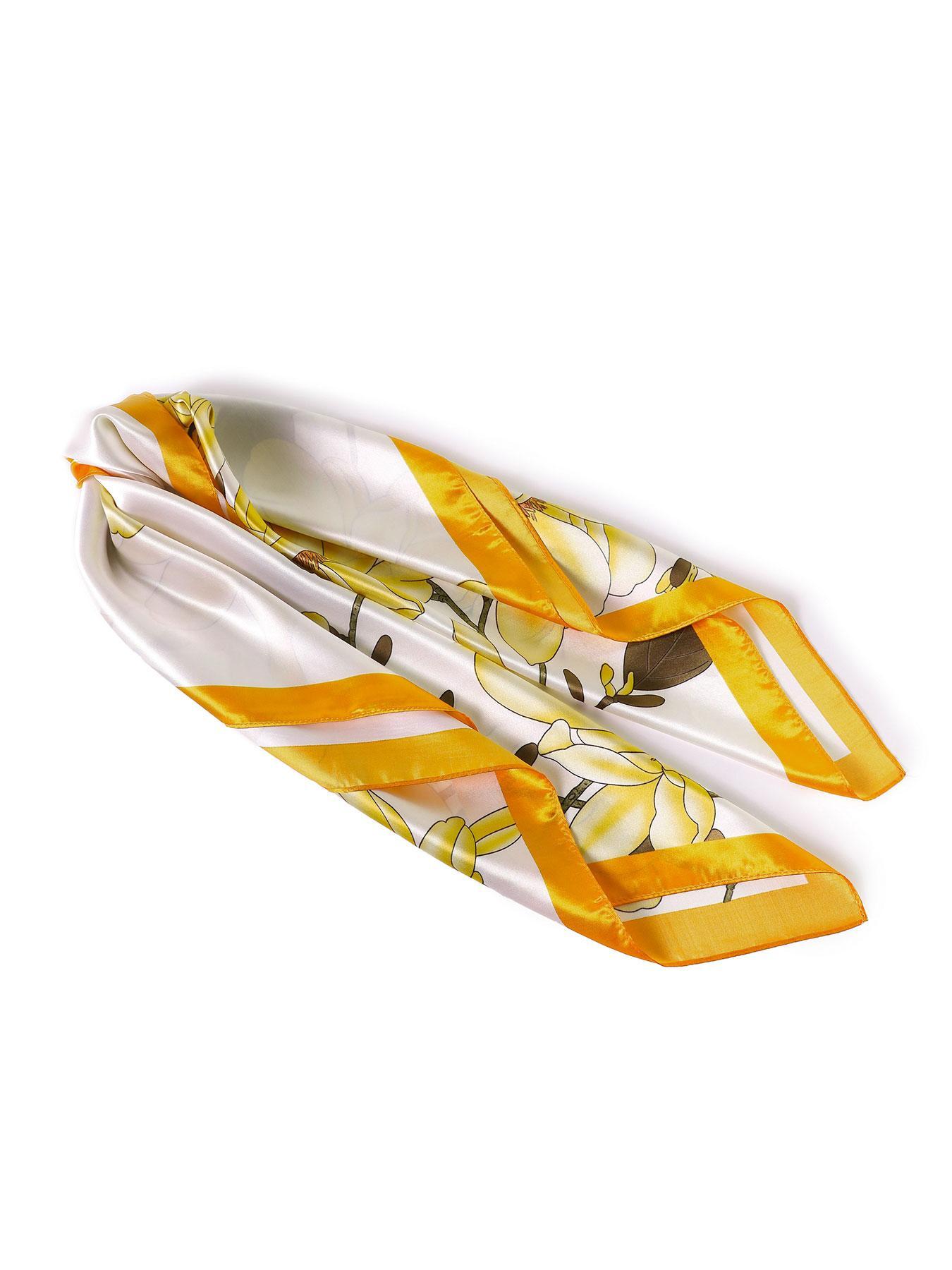 Women's Floral Print Square Scarf, Fashionable Soft Lightweight Scarf for All Seasons, Casual Versatile Scarf for Women, Boho Style Scarf