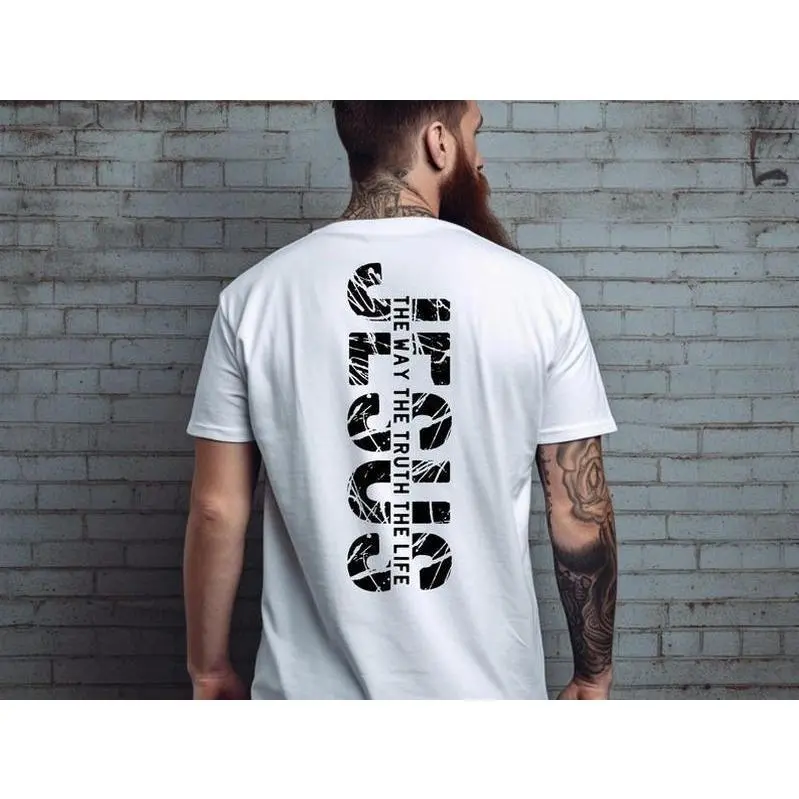 Men's Christian T-Shirt, Jesus The Way The Truth The Life Shirt, Bible Verse Tee, Faith-Based Clothing, Religious Gift for Him, Jesus Shirt