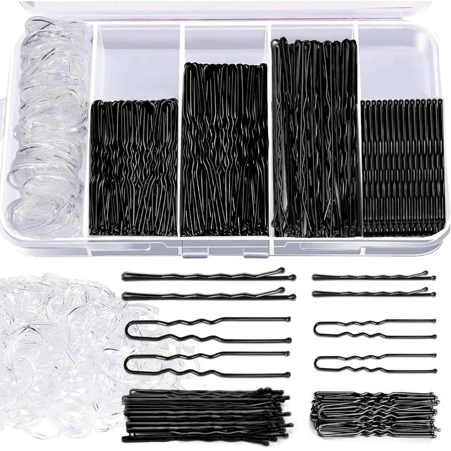300 count Bobby Pins Set, Black Bobby Pins, Hair Pins