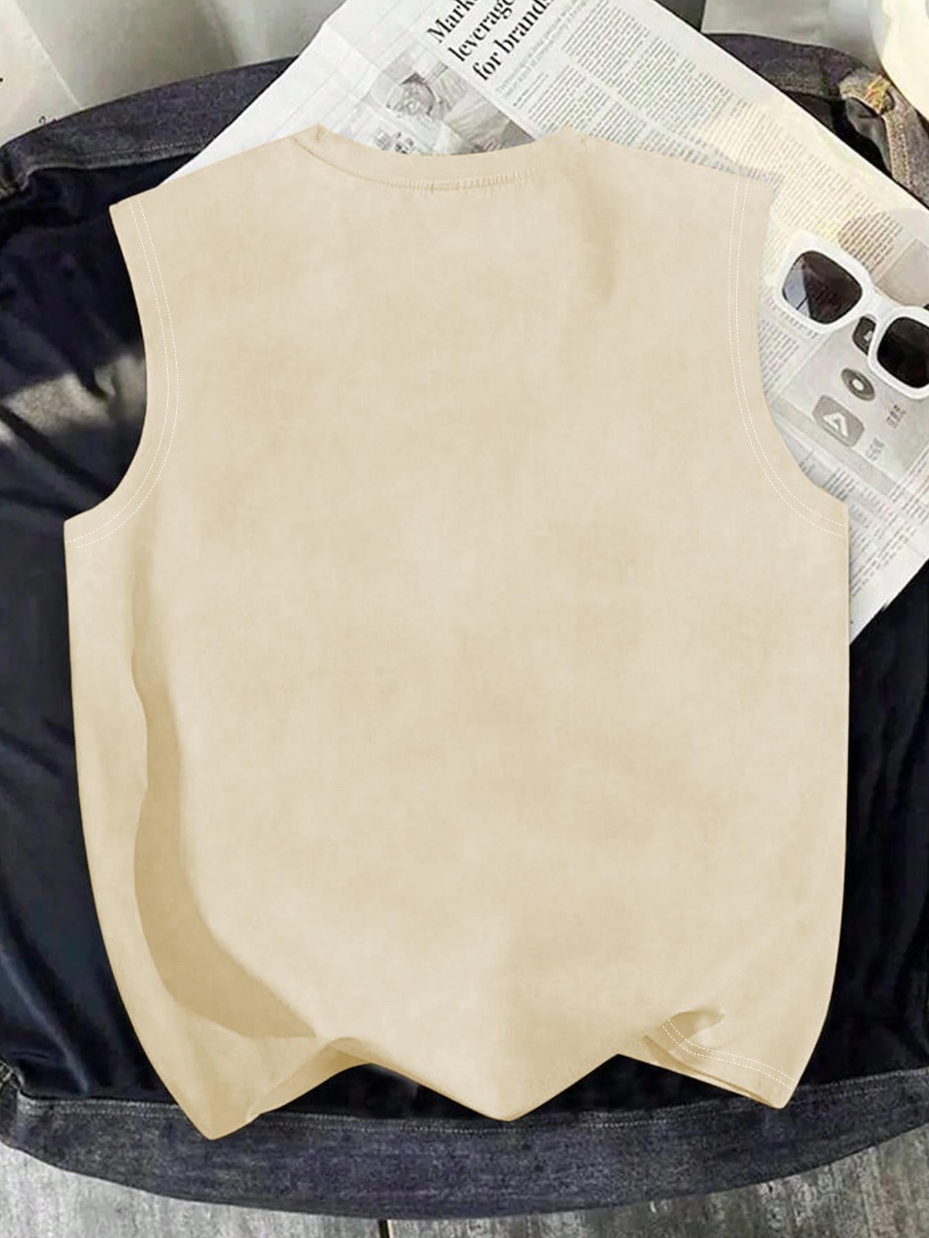 Men's Sleeveless Round Neck Fitted Tank Top, Fashionable For Summer, Casual Tops for Streetwear