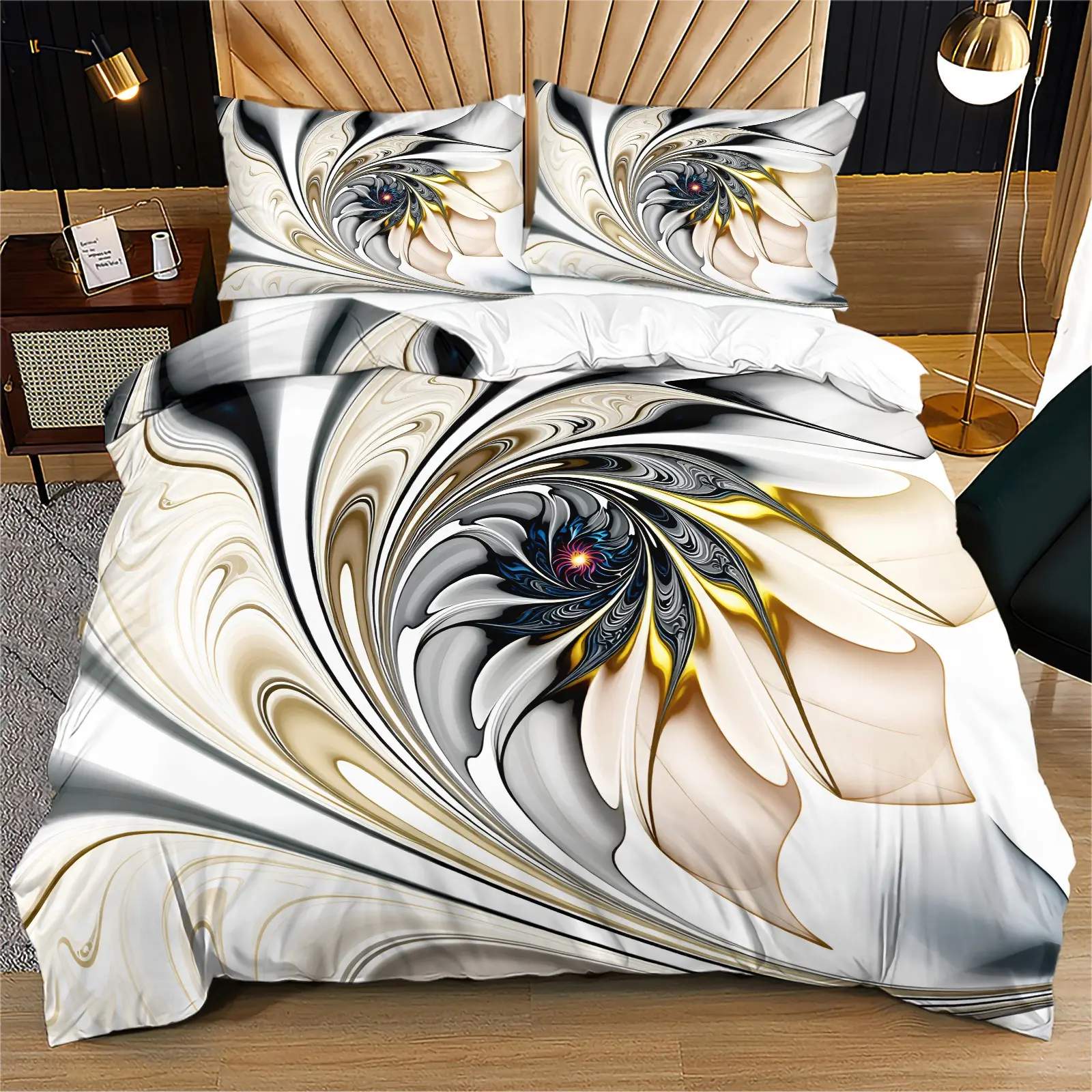 Marble Duvet Cover Set 2/3pcs, Modern Abstract Geometry Bedding Sets, Breathable Soft Comforter Cover, Perfect for Bedroom Decor