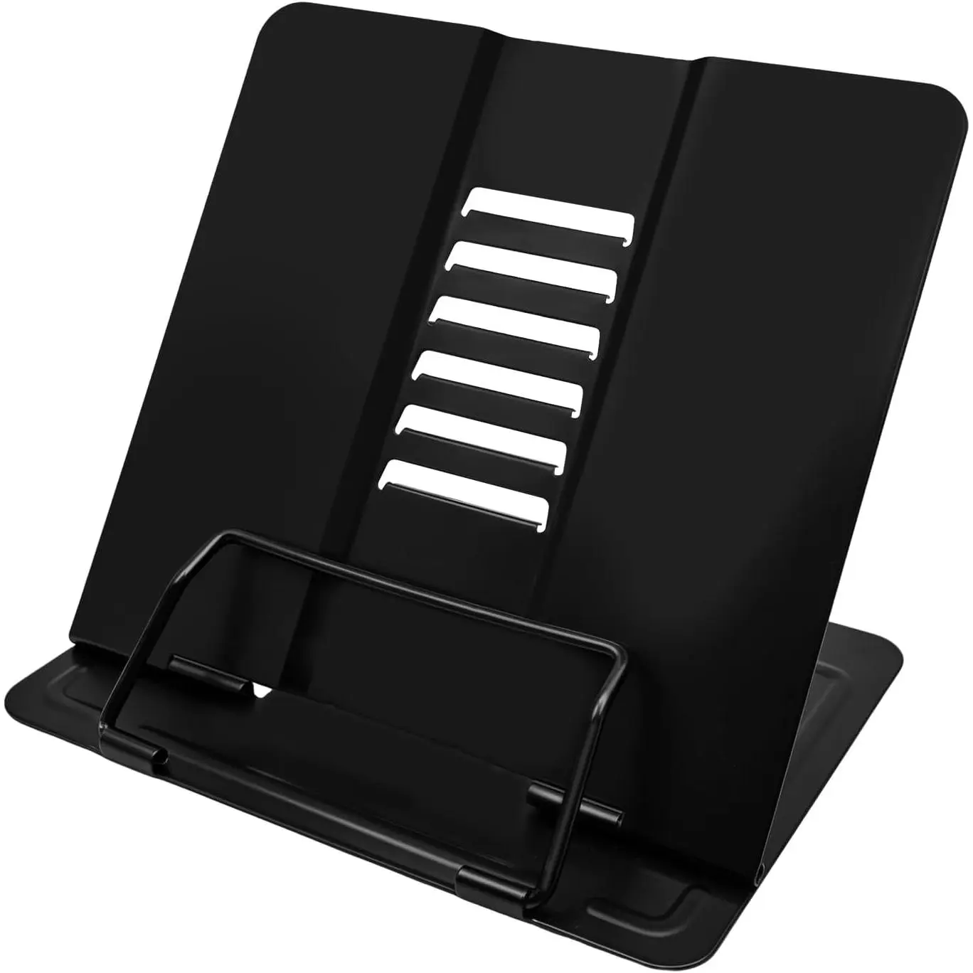 Book Stand, Book Holder, Book Stand for Reading – for Desk &  | 6 adjustable angles, sturdy metal anti-slip, foldable & compact, holds cookbooks & tablets,  for students