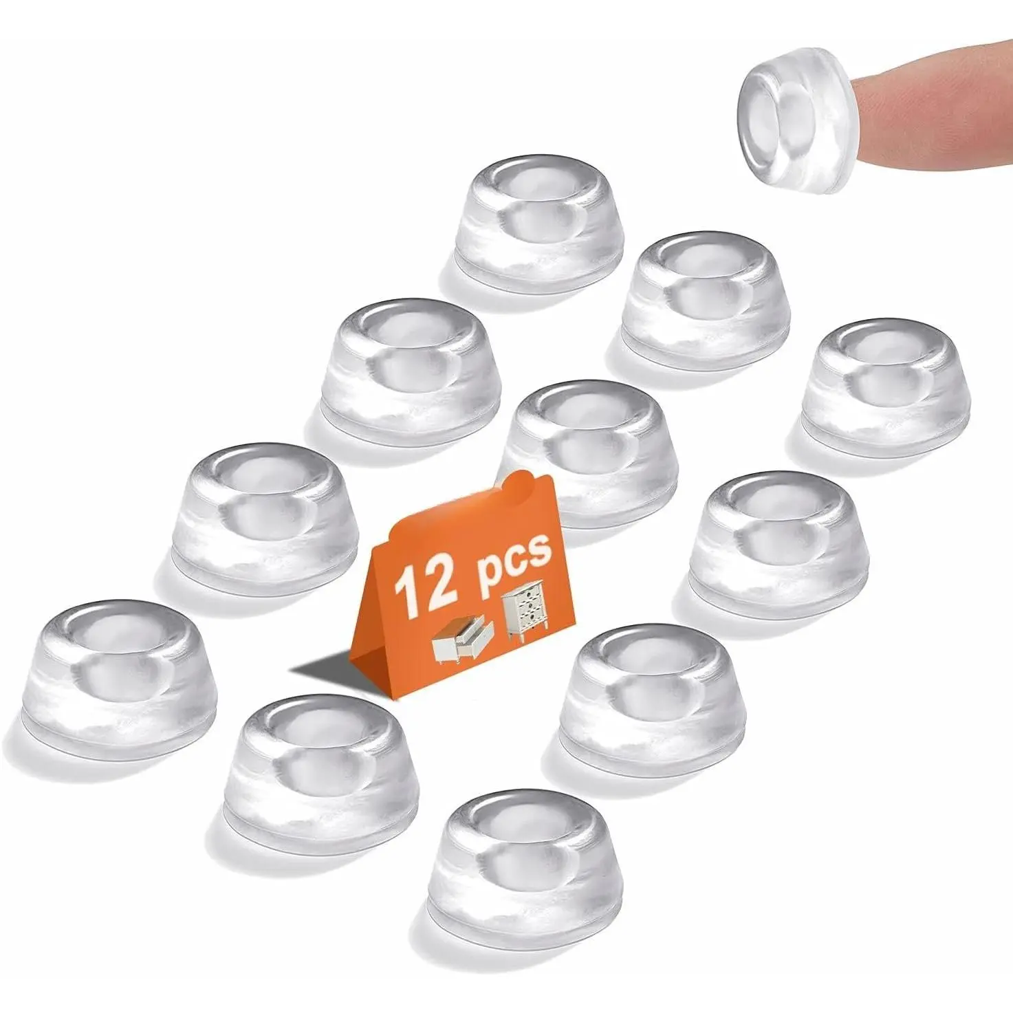Rubber  12 count, Clear Rubber Bumpers Self Adhesive, Clear Rubber Bumper Pads for Electronics, Appliances 0.9"x0.4"