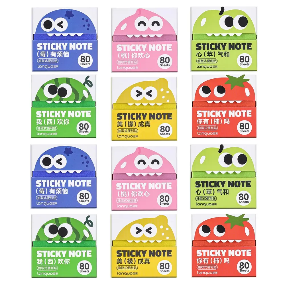 Transparent withdrawable sticky notes (12boxes, 960sheets in total) - Office stationery, essential items for back to school shopping, desk accessories, strong adhesion, no residue, reusable 50 times per sheet, high aesthetic and fairy like sticky notes