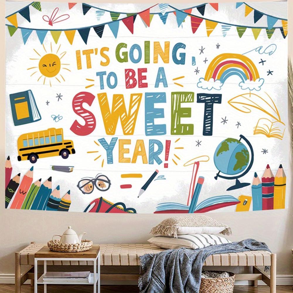 1PC 2D Flat Backdrop Banner - Cartoon Print Polyester Reusable Wall ...