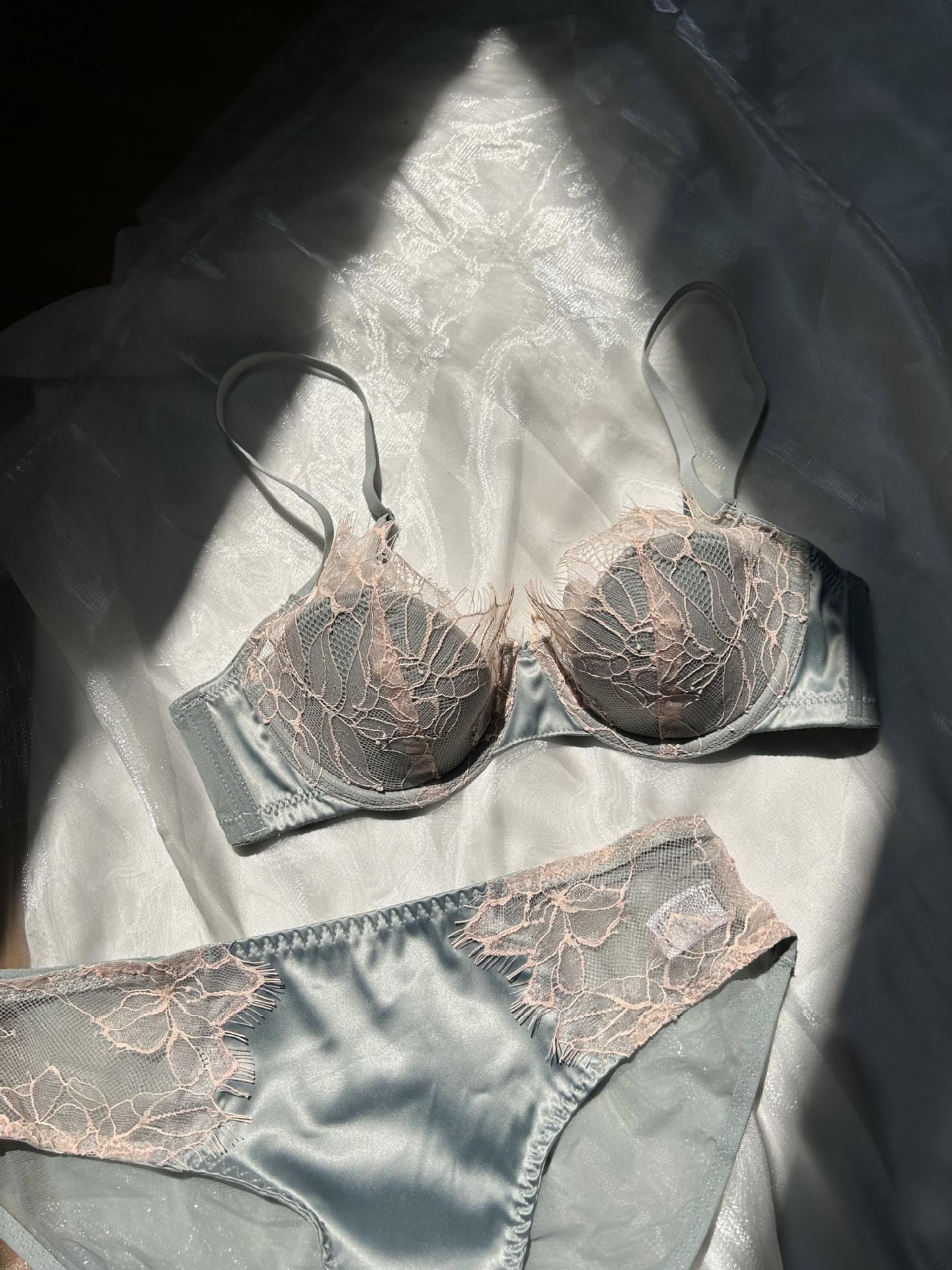 French Lace Sexy Cut-out Lingerie Women's Bra Set with Elegant Design and Comfortable Fit