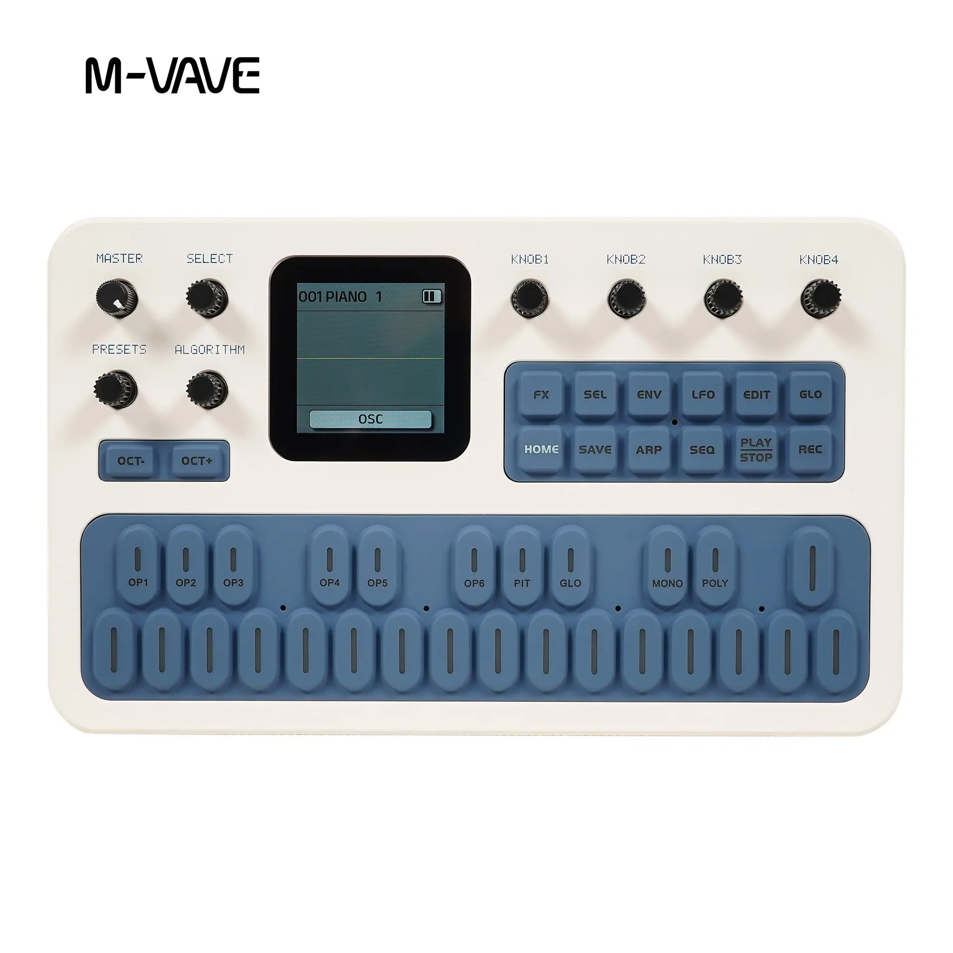 M-Vave Fm-1 Portable Wireless Fm Synthesizer, Mini Midi Keyboard Controller, 27 Keys, Tft Screen, 128 Presets, Music Production Tool