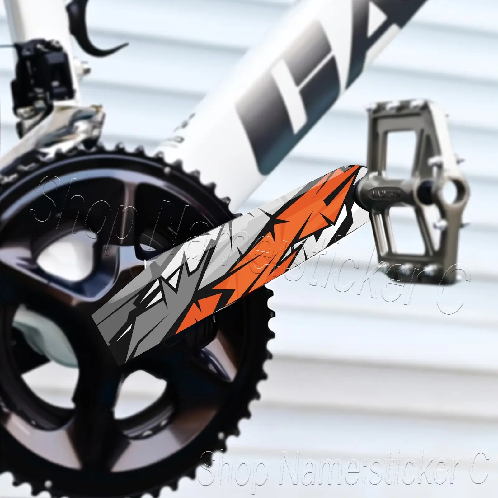 Geometric Bike Crank Stickers, High-Quality Scratch-Resistant Decals, Protective Film, Decorative Stickers for Various Bikes, Protector Sticker