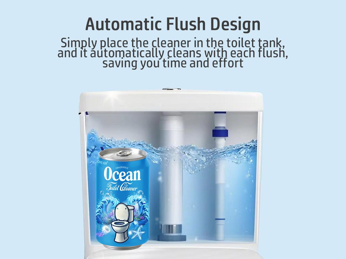 Soda Can Toilet Bowl Cleaner – Septic Safe Toilet Tablets in Bottle, 3 Scents (Ocean, Jasmine, Peach), Automatic Long-Lasting Toilet Cleaner, Powerful Stain Remover & Deodorizer