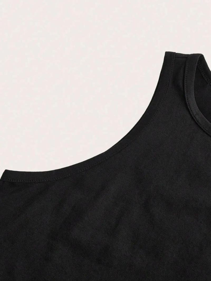 Men's Letter & Camo Print Tank Top, Regular Fit Casual Graphic Sleeveless Vest for Summer, Men's Top for Daily Wear, Socks