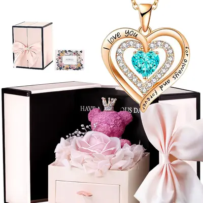 Uloveido Dainty Heart Necklace For Women – Silver Tone With Crystals, Perfect For Valentine's, Birthday & Anniversary Gifts - View #2