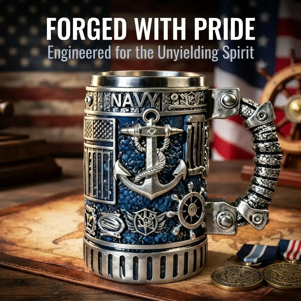 Military 3D Mug, 250th Anniversary of the U.S. Army Founding Resin Coffee Mug, Military Themed Ceramic Resin Craft Cup, Collectible Souvenir Gift for Army Lovers