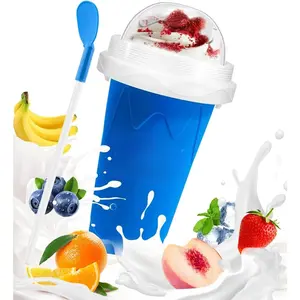 Slushie Cup,Quick Frozen Magic Cup, Portable Double Layers Cool Slushee Maker For MilkShake, Juice, Ice Cream Make & More, Super Fun and Cool Stuff Present For Friends & Family - Blue & Pink