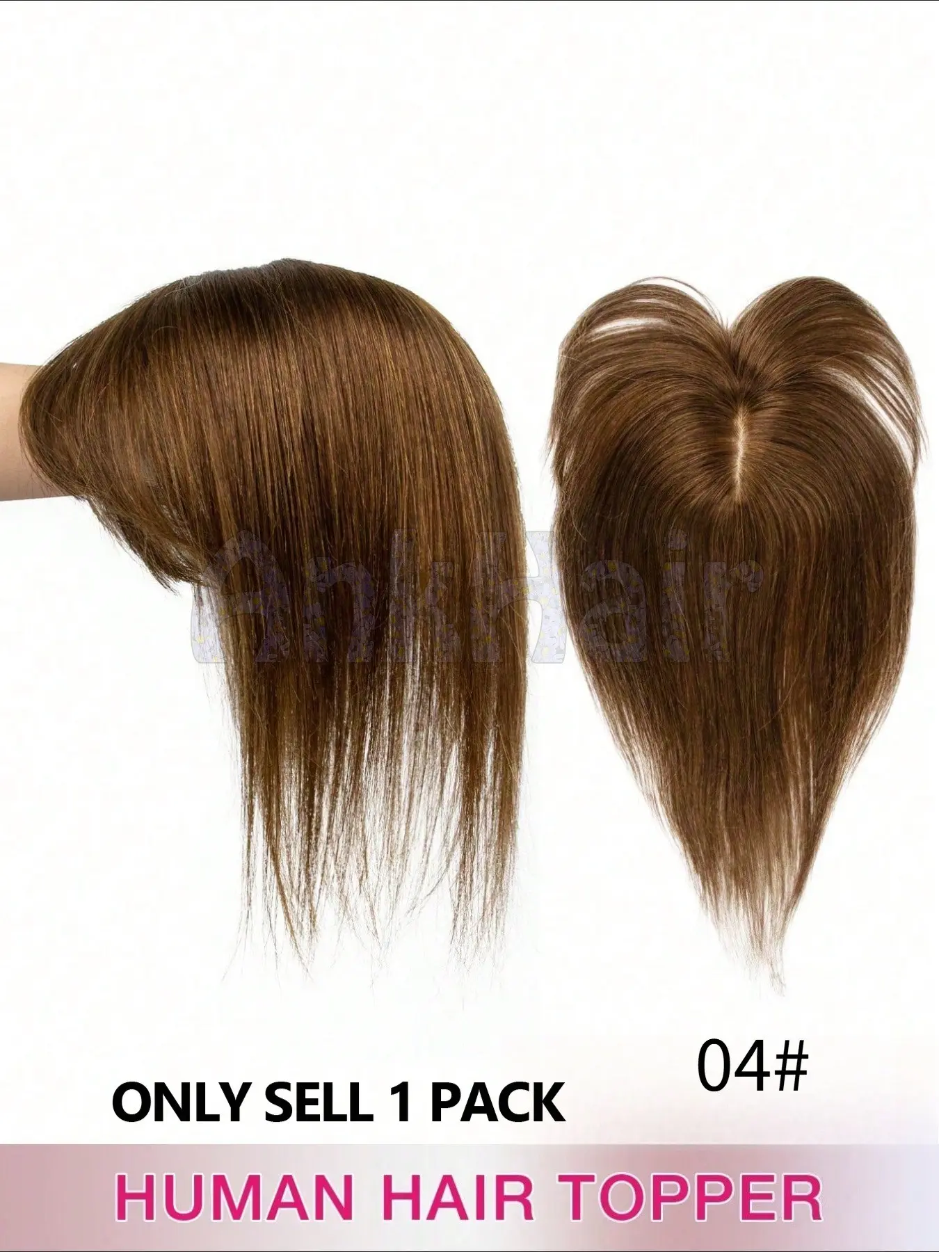 Women's Straight Chestnut Hair Clip-In Extensions, Natural Look, Suitable for All Hair Bangs, Modifies Face Shape