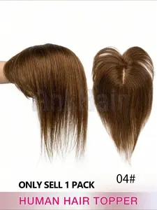 Women's Straight Chestnut Hair Clip-In Extensions, Natural Look, Suitable for All Hair Bangs, Modifies Face Shape