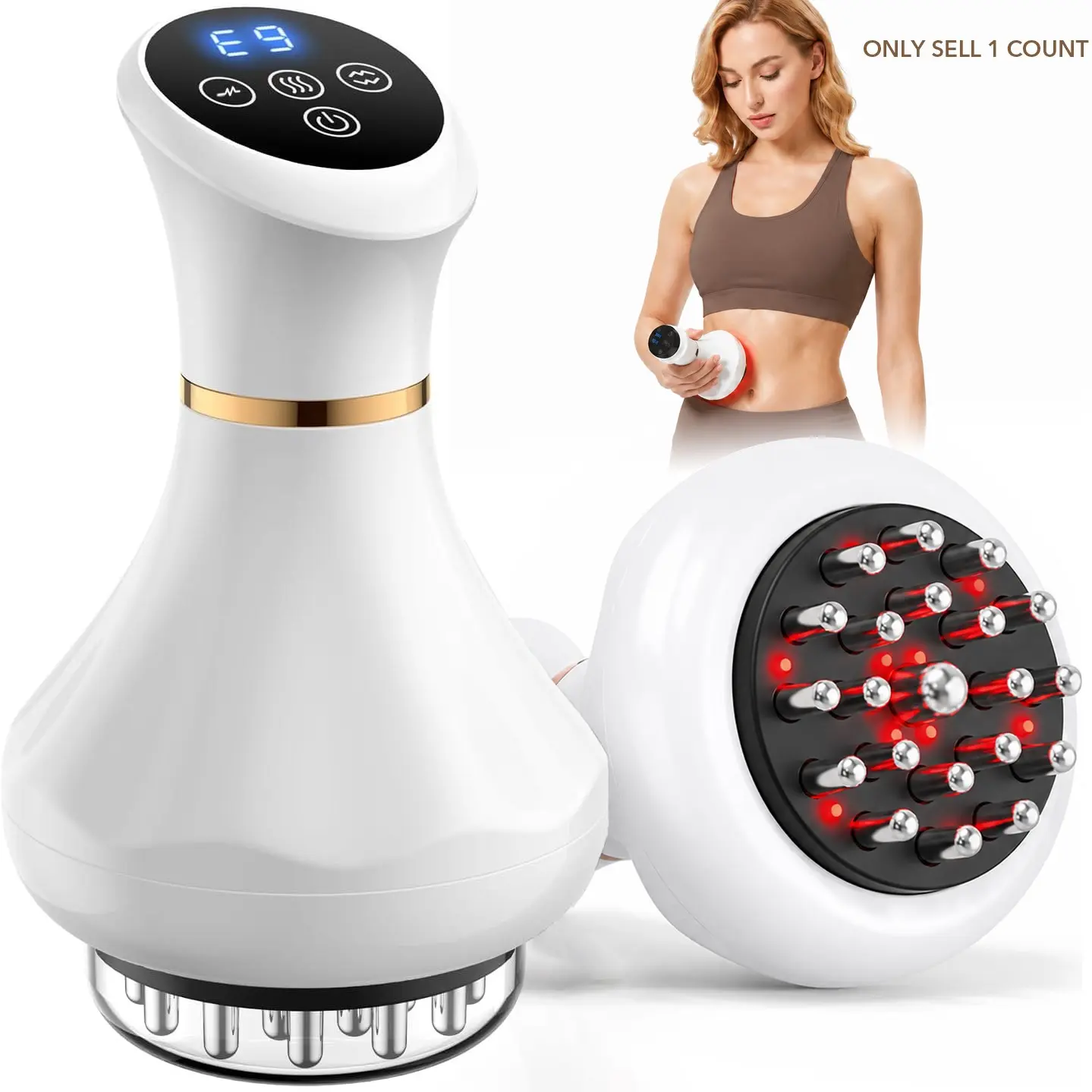 Lymphatic Massager, Lymphatic Drainage Machine, Cordless Electric Body Massager for Legs, Arms & Belly, Personal Body Care Machine with Vibration, Ideal for Home Use