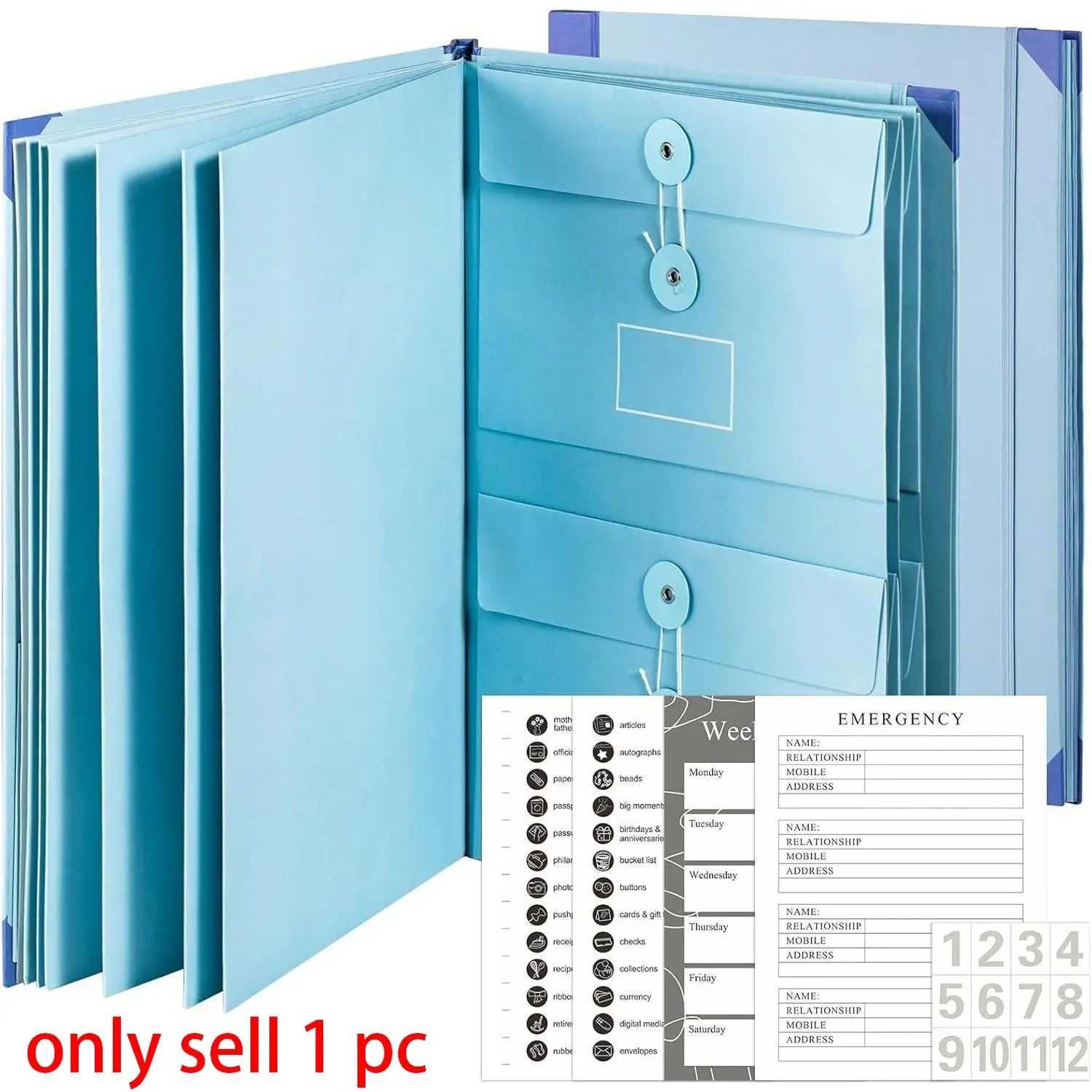 Reinforced Ring Binder Document Organizer, A4 Filing Folder for Important Papers and Certificates, Durable Storage Solution, Binder Folders