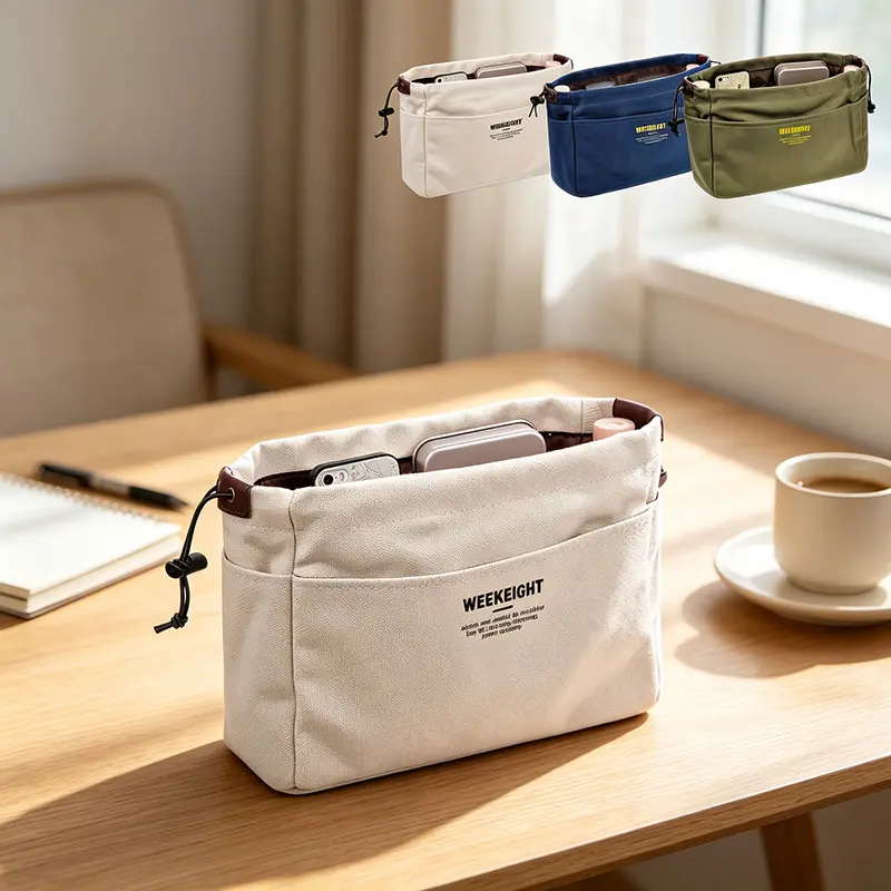 Inner Bag, Storage Bag, Drawstring Storage Bag, Multi-pocket Liner Bag, Lightweight Portable Travel Storage Bag, Large-capacity Bag Inner Liner, Multi-functional Multi-pocket Bag Storage Bag