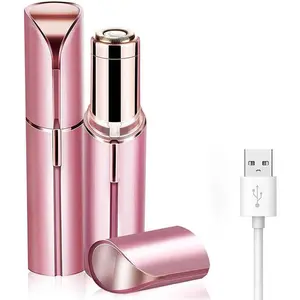 LAIKME Facial Hair Removal for Women, Mini Hair Remover, Electric Razor Shaver Portable Bikini Epilator for Lips, Chin, Armpit, Peach Fuzz, Fingers, Neck, Cheek and USB Rechargeable (Pink)
