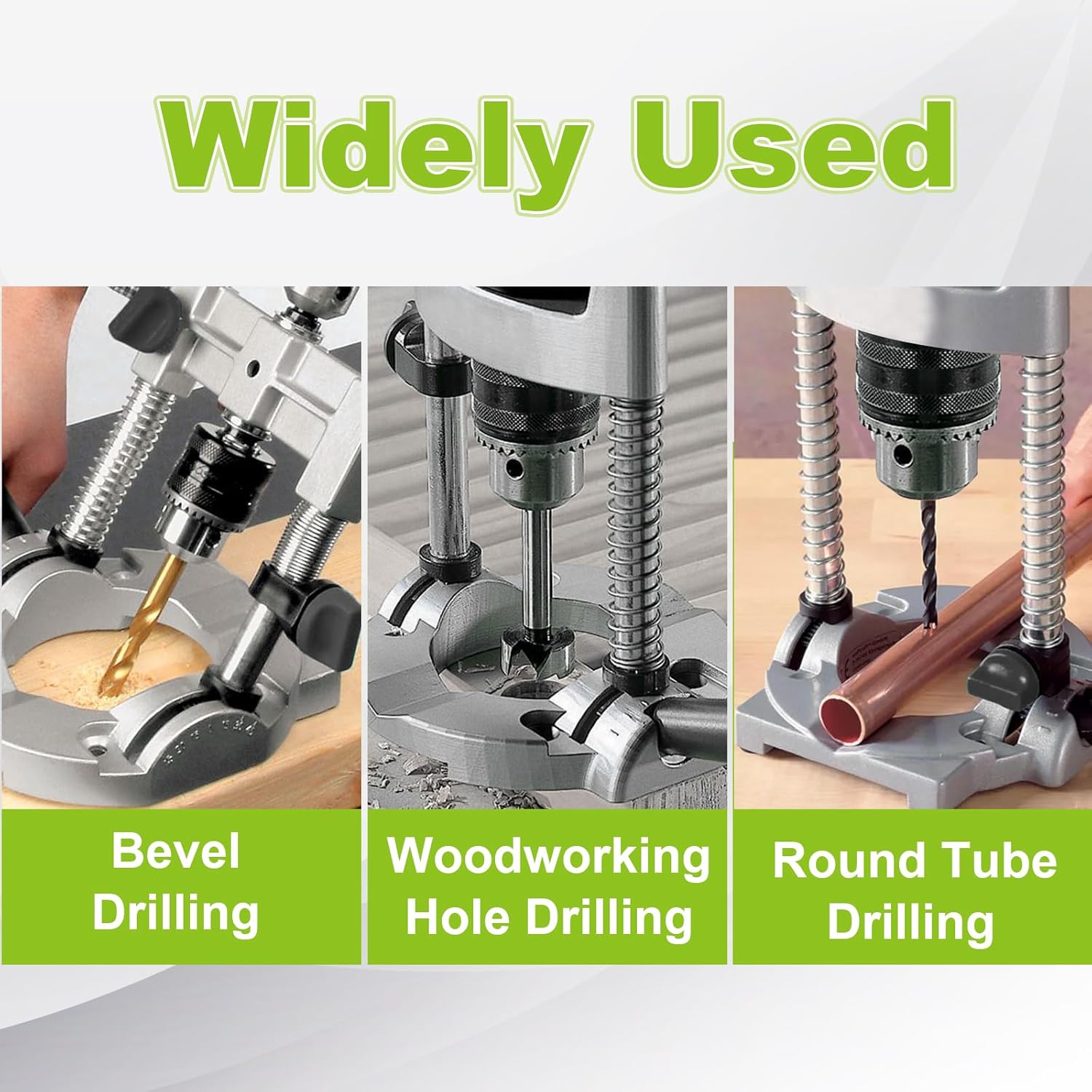 Portable Drill Guide Press with Multi Angle Guide Attachment 1.5-13mm Chuck Capacity 38-43mm Stand Base for Precision Drilling in Wood Metal and DIY Projects