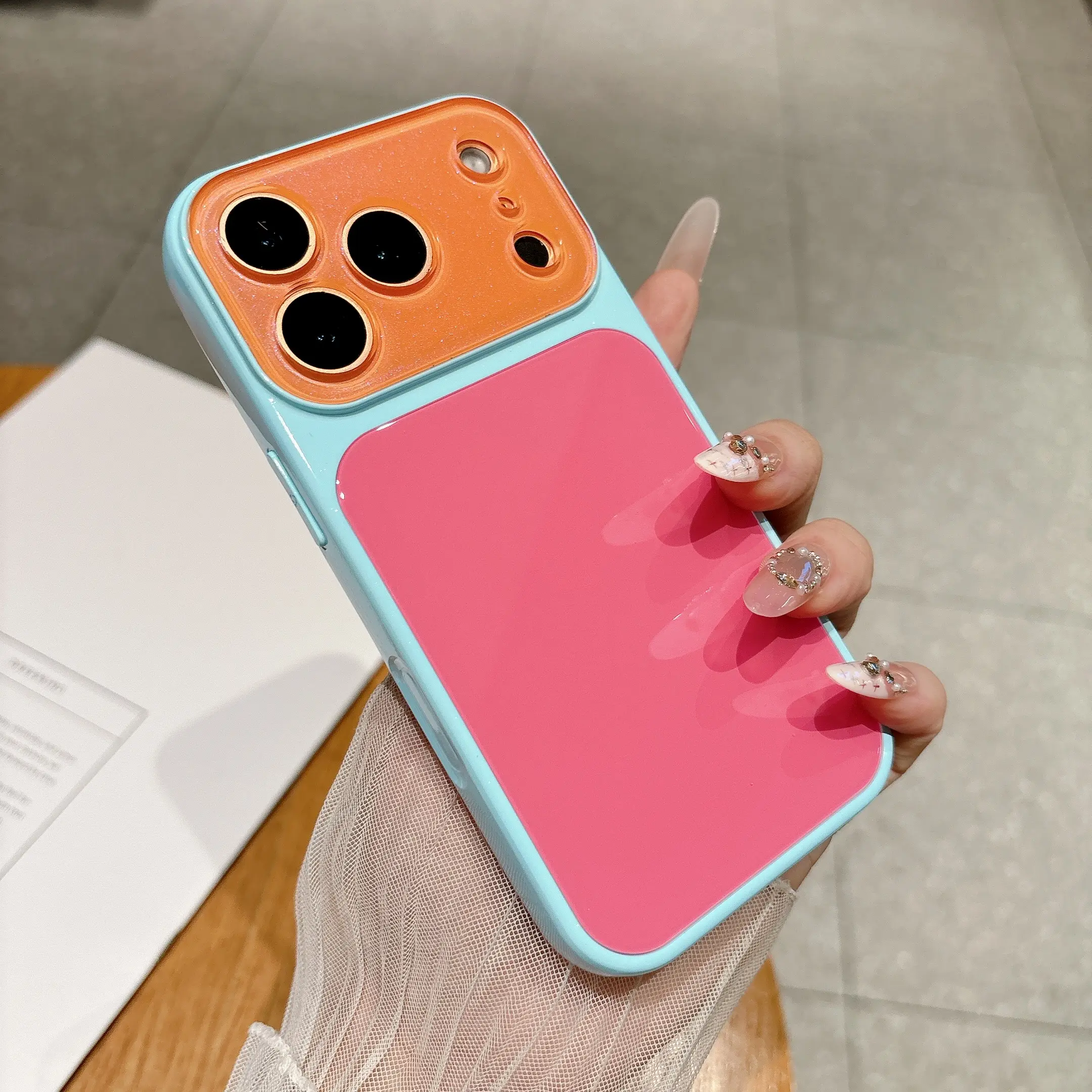 #SummerWins glitter dopamine gradient color luxury crystal texture mobile phone case, touch dopamine mobile phone case, suitable for iPhone17161514promax series, 17ProMax glitter dopamine mobile phone protective case #SummerWins #DealsForYouDays