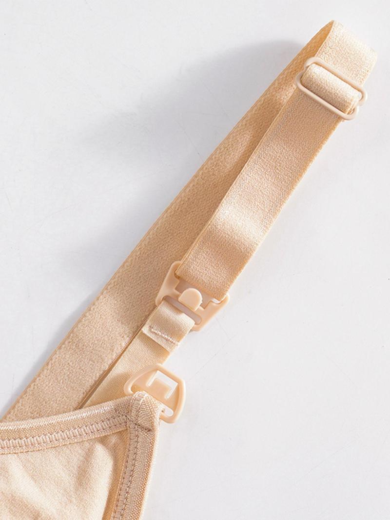 Women's Solid Color Breastfeeding Bra, Breathable Comfortable Double Layer Nursing Bra, Maternity Bra for All Seasons