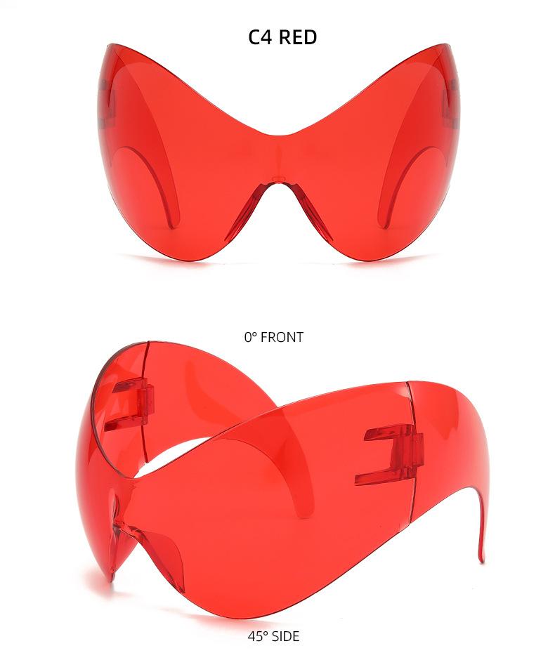 Future technology sense oversized punk sunglasses cross-border Y2K one-piece personalized sunglasses