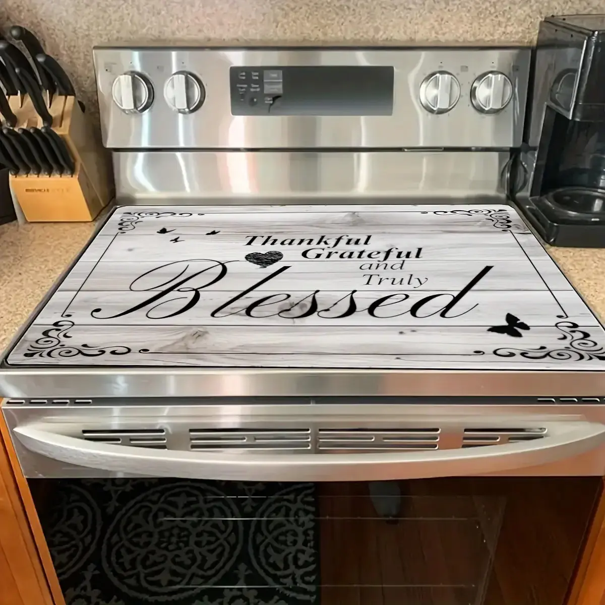 Large Stove Protector Pad, Durable Heat Resistant Up to 500°f, Non-Slip Design, Easy Clean Surface, Ideal for Kitchen & Laundry Room