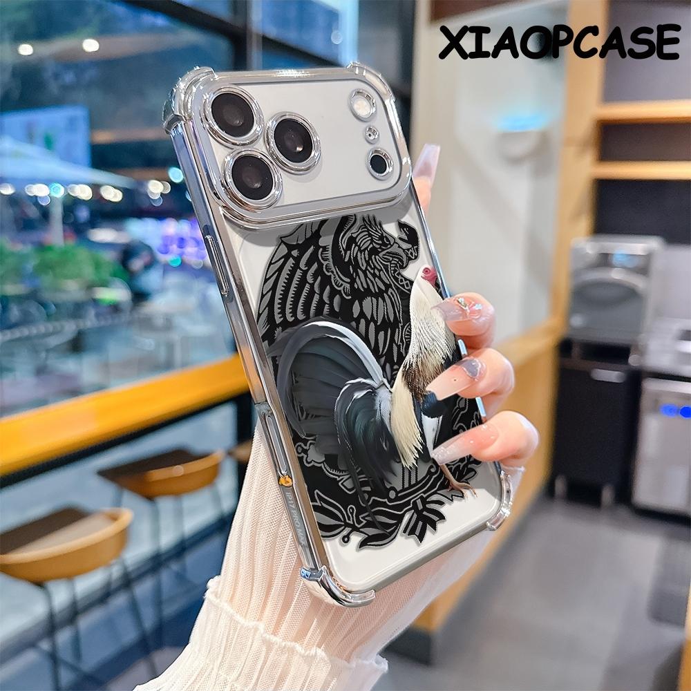 Rooster Eagle pattern four-corner drop-proof soft TPU phone case iPhone 17 Pro Max Air 16 15 14 13 12 11 Plus Fashionable camera protection shockproof and drop-resistant durable phone case