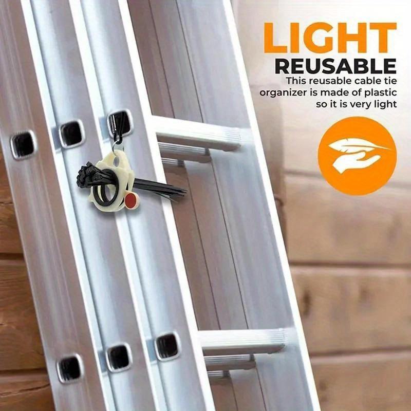 Zip Tie Organizer ABS Automatic Zip Ties Holder Keeper for Cable Tie Organizer, Portable Compact Hardware Tools, Storage and Finishing