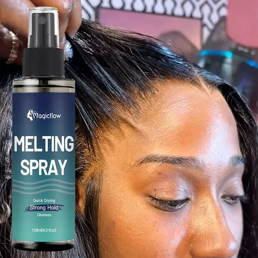 128ml/4.3fl.oz Strong Hold Lace Melting Spray - Natural Hairline Quick Fast Drying Spray for Women Wigs | Hair Adhesive | Natural Forming, Long-Lasting Hold Wig Spray