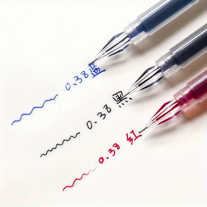9-pack, 0.38 mm, quick-drying ink, black/blue/red - ideal pens for exams and office use, fine-point writing pens