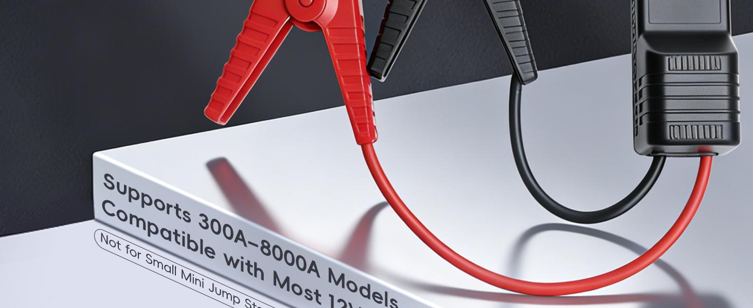 EC5 Smart Jump Starter Clamps, Heavy Duty Replacement Alligator Clips for 12V Portable Car Battery Booster, Universal for SUV/Truck/RV (LCD Screen)