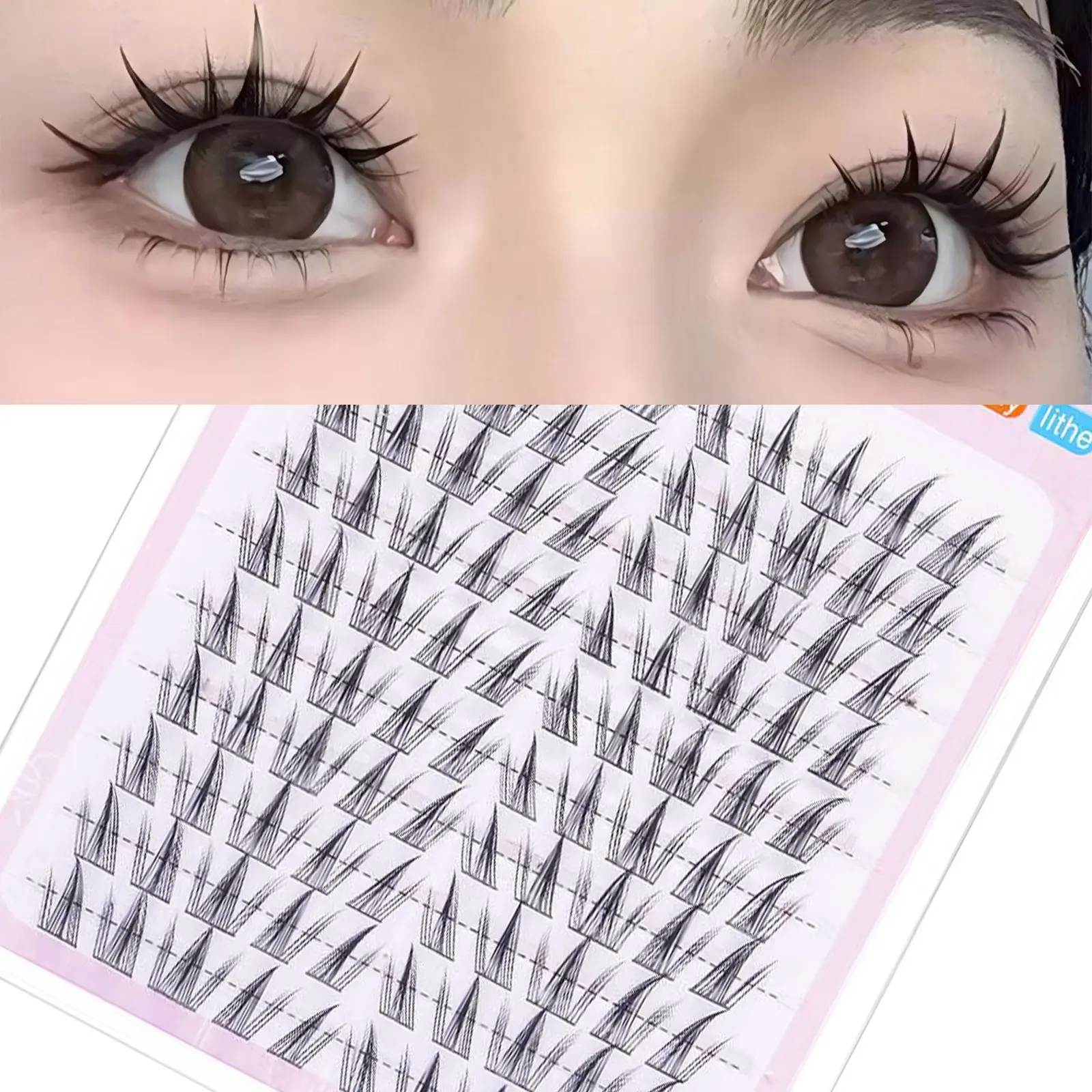 100 Pairs Tip Cluster False Eyelashes, Anime Cosplay Lashes, Long Segmented Devil Lashes, DIY Single Fiber Extension, Volume Cluster Eyelashes, Cluster Lashes Pack, False Eyelashes Extensions