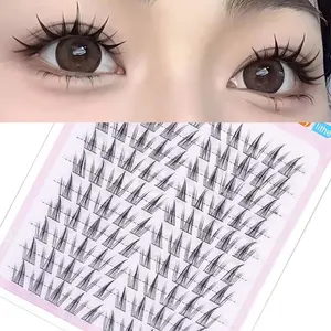 100 Pairs Tip Cluster False Eyelashes, Anime Cosplay Lashes, Long Segmented Devil Lashes, DIY Single Fiber Extension, Volume Cluster Eyelashes
