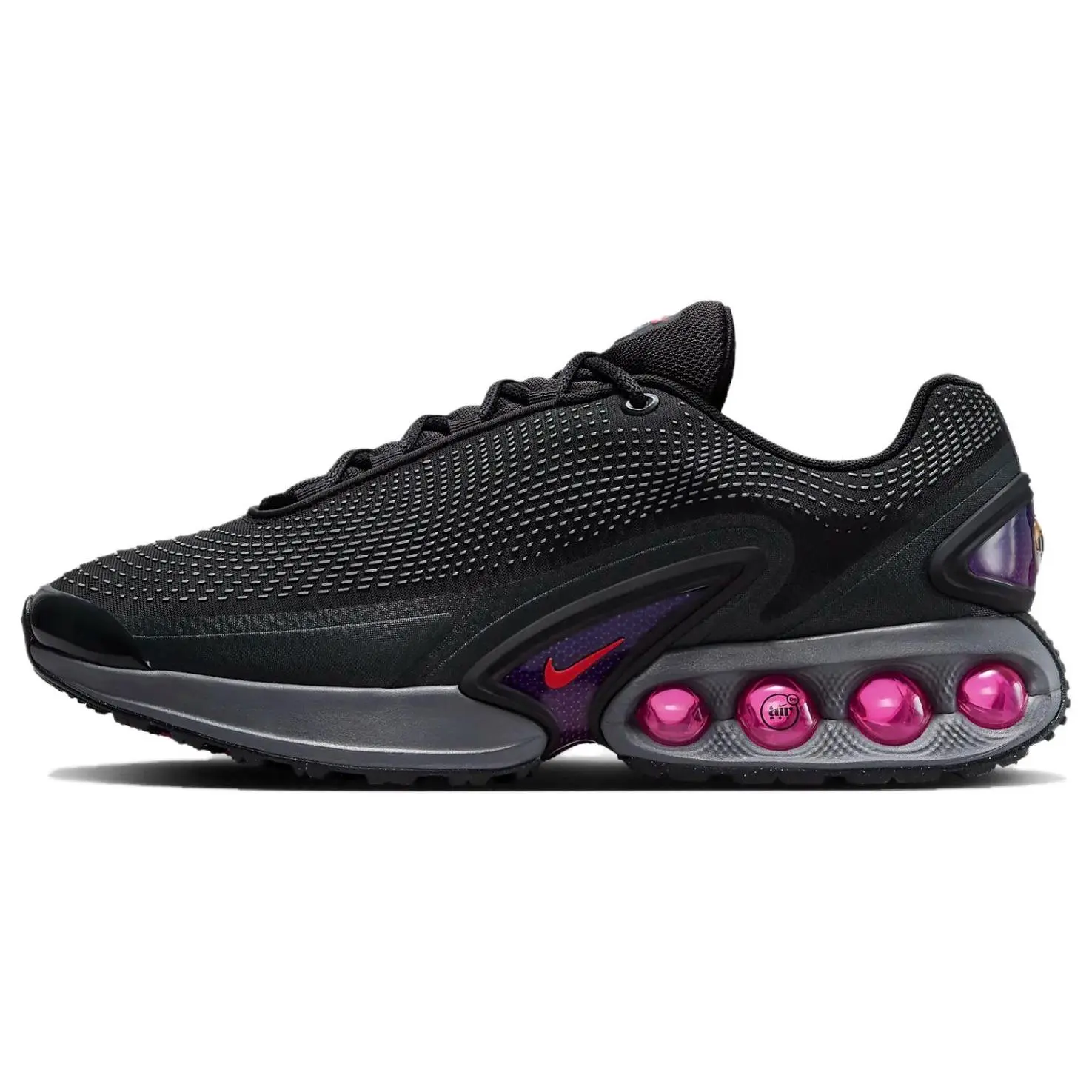 Nike Air Max DN Comfortable Stylish Low-Top Casual Sneakers for Men in Black and Purple Verifiable, with credentials and supporting global authentication